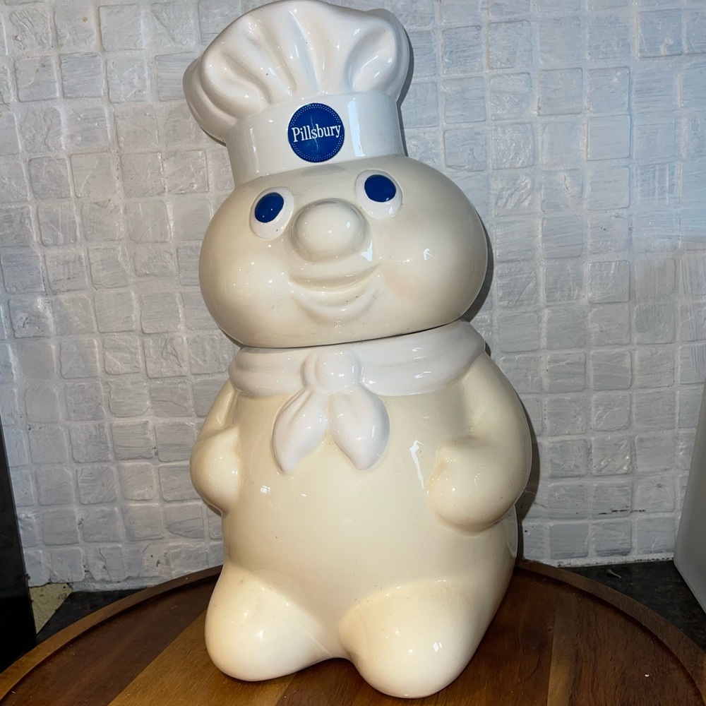 Pilsbury dough boy cookie jar, shakers and magnets